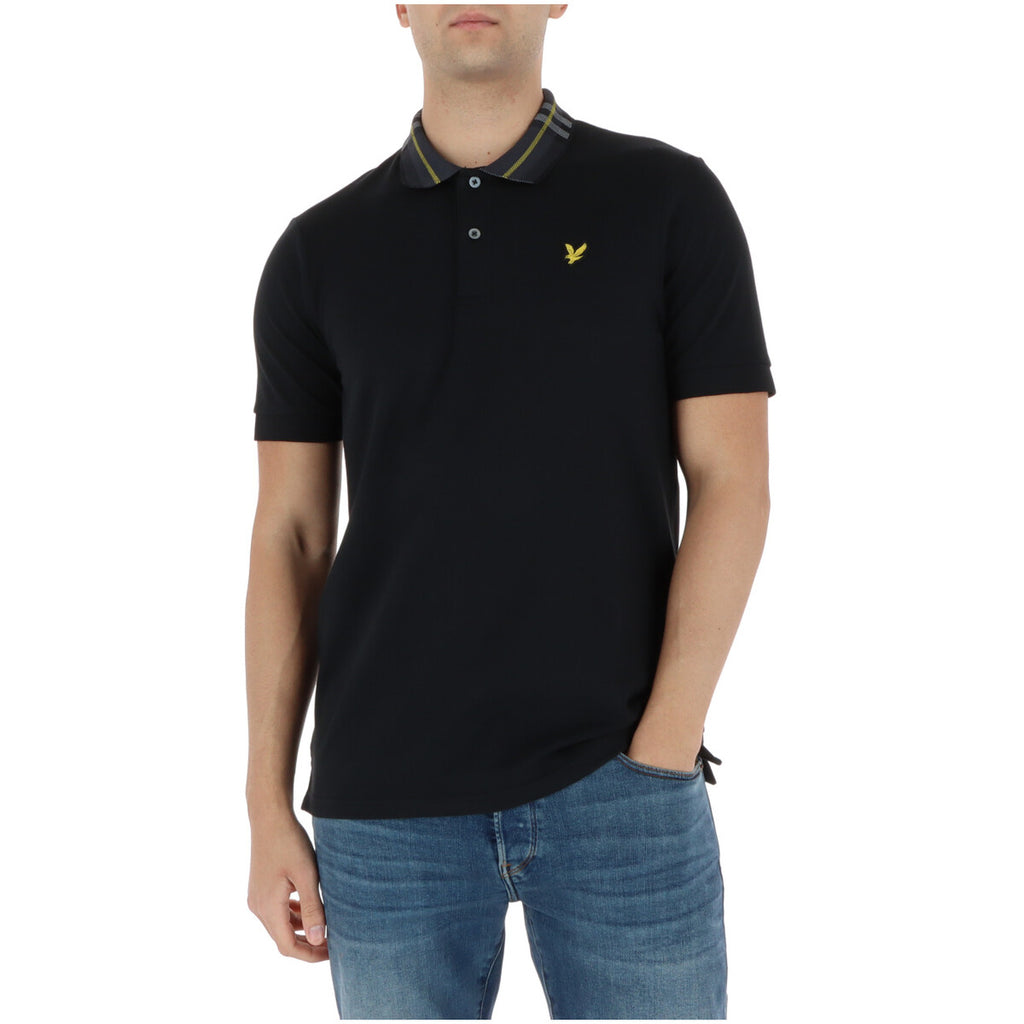 Polo Uomo Lyle And Scott Nera Cotone Elastan Manica Corta