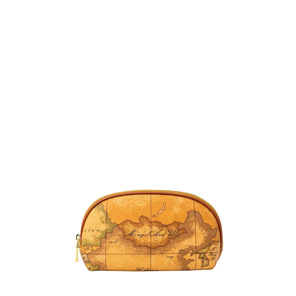 Alviero Martini Prima Classe Borsa Donna Beige Stampa Geo Con Zip Tracolla Piccola Made In Italy 17.5x10.5x4.5 Cm