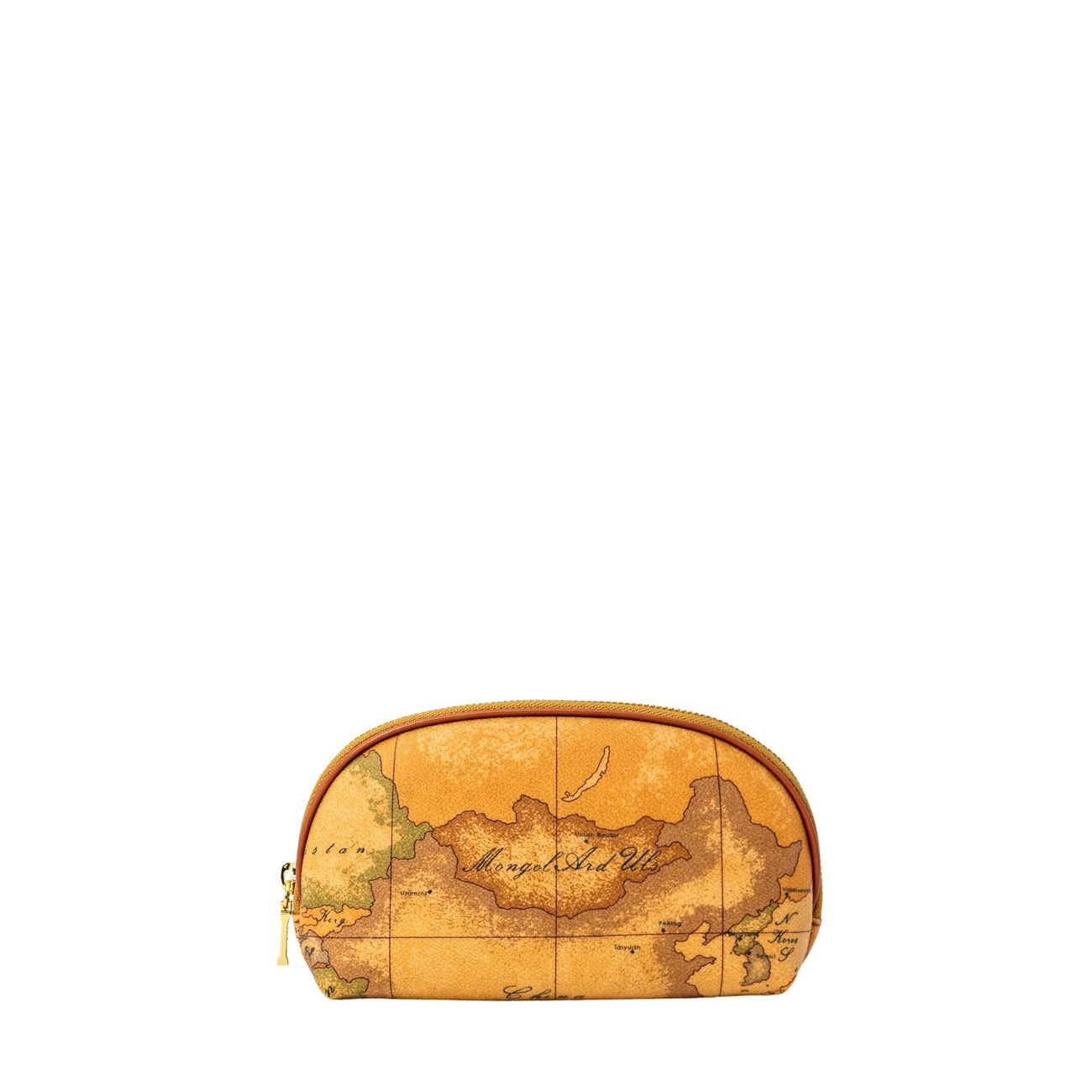 Alviero Martini Prima Classe Borsa Donna Beige Stampa Geo Con Zip Tracolla Piccola Made In Italy 17.5x10.5x4.5 Cm