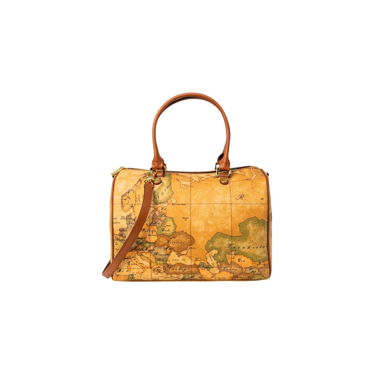 Alviero Martini Prima Classe Borsa Donna Beige Pelle Con Zip Tracolla W30 H25 L17 Made In Italy