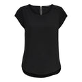 Only Blusa Donna Nera Maniche Corte Scollo Tondo Primavera Estate