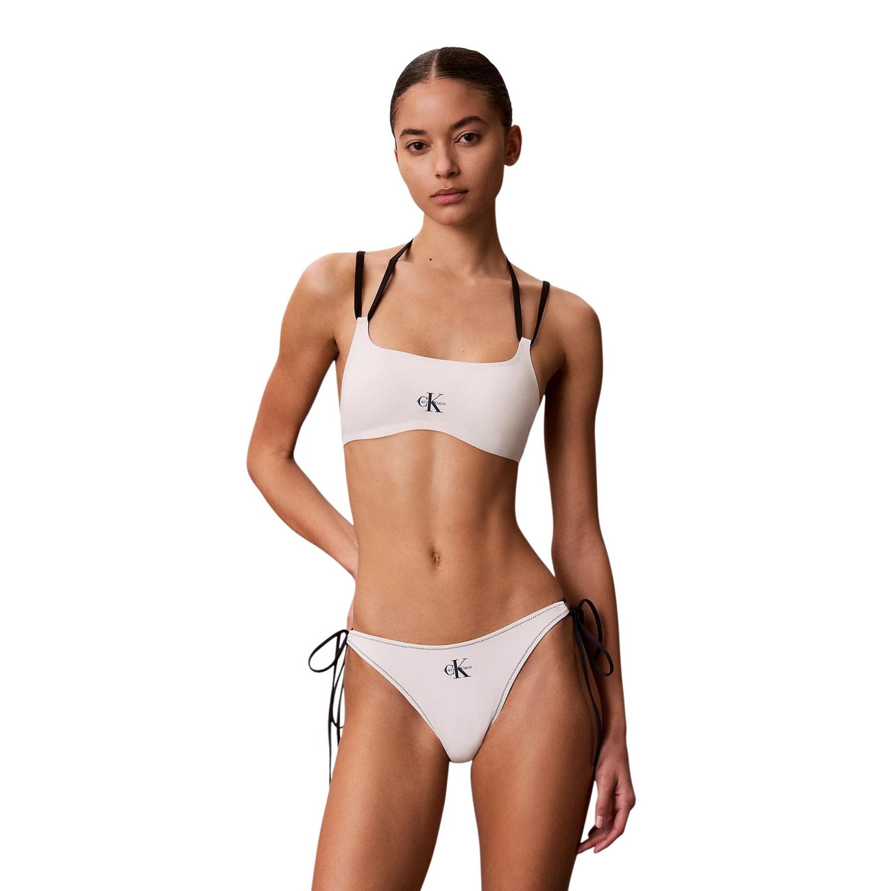 Calvin Klein Jeans Costume Bralette Donna Rosa In Nylon Elastan
