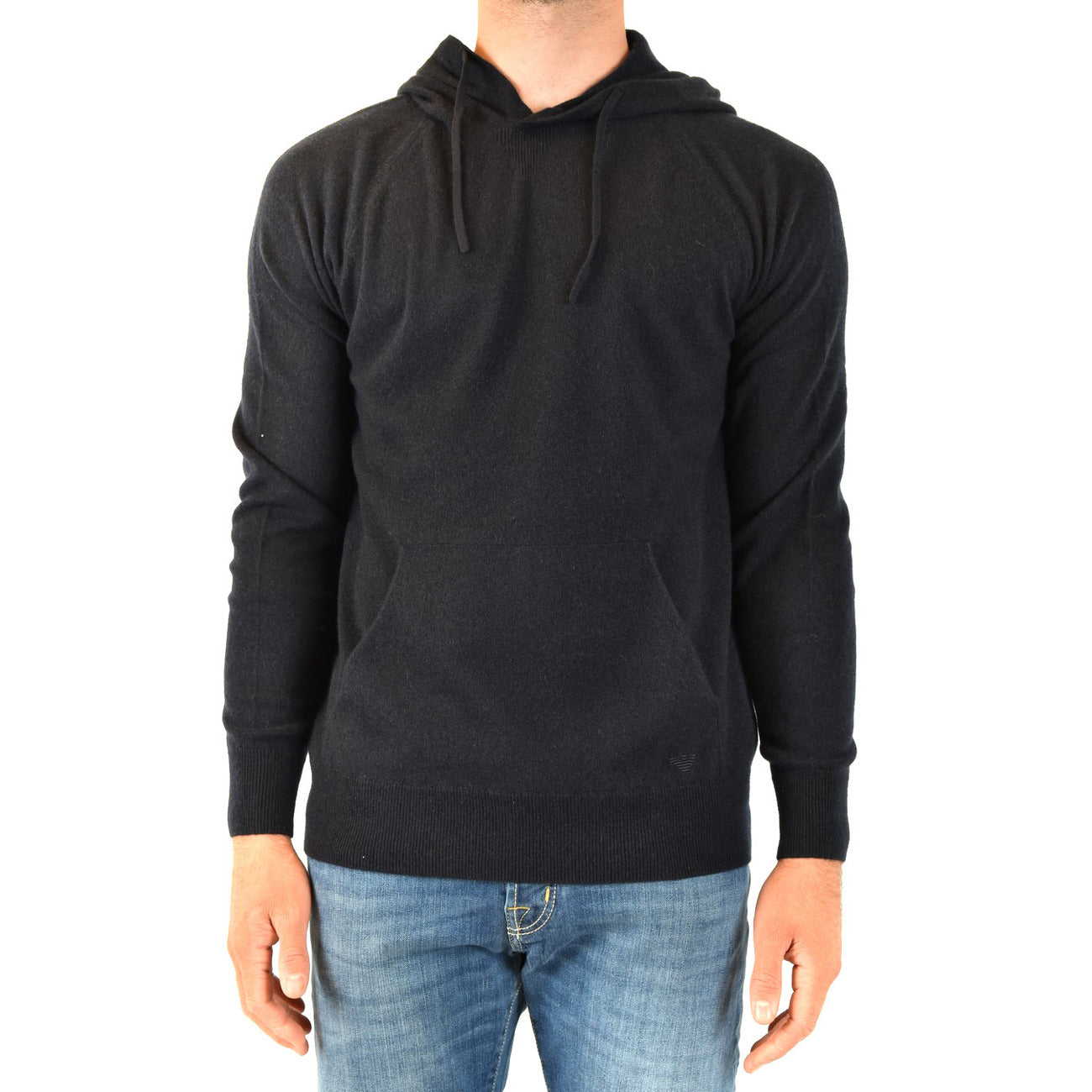 Emporio Armani Felpa Uomo Cappuccio Cotone Blu Autunno Inverno