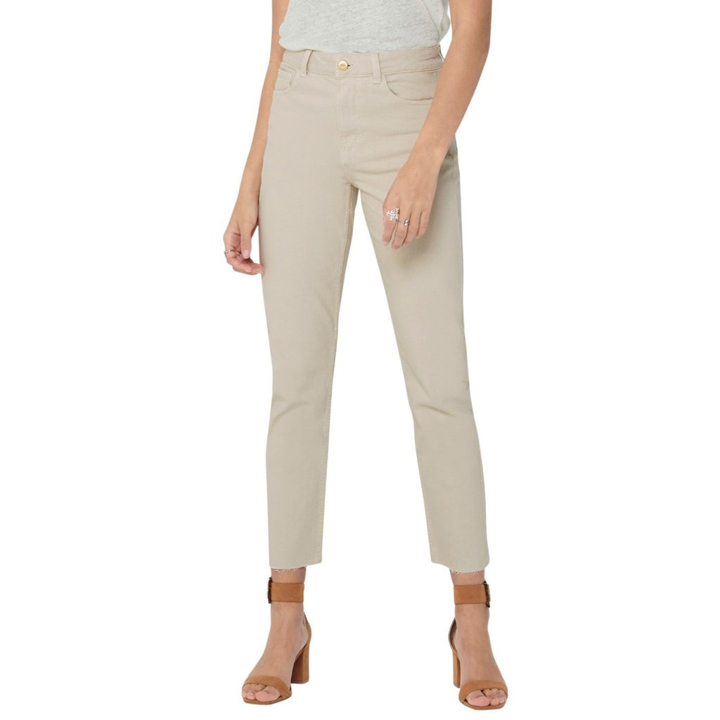 Only Jeans Donna Aderente Beige Elasticizzato Con Tasche Primavera