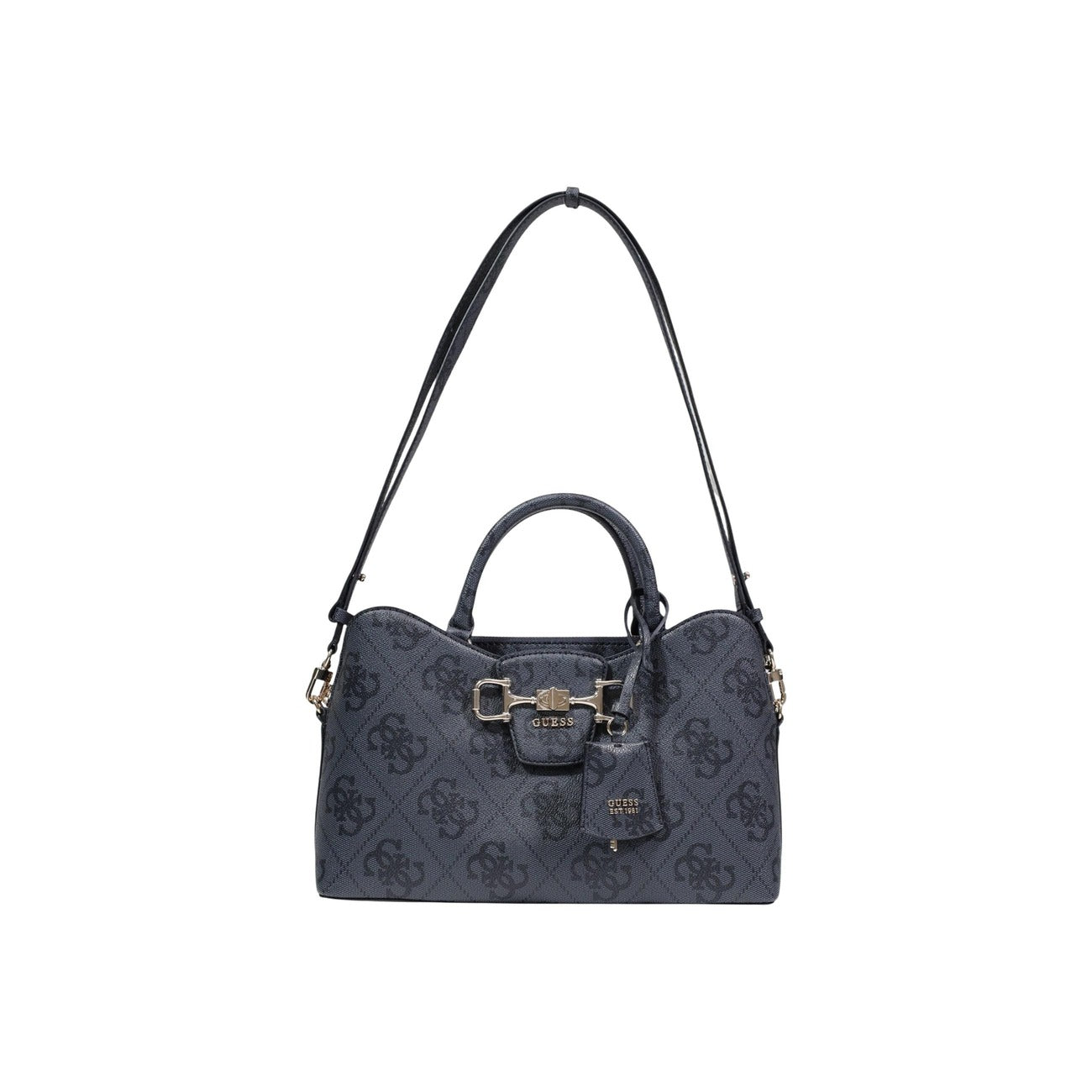 Guess Borsa Donna A Mano Con Tracolla Grigia Stampa 33x20.5x10.5