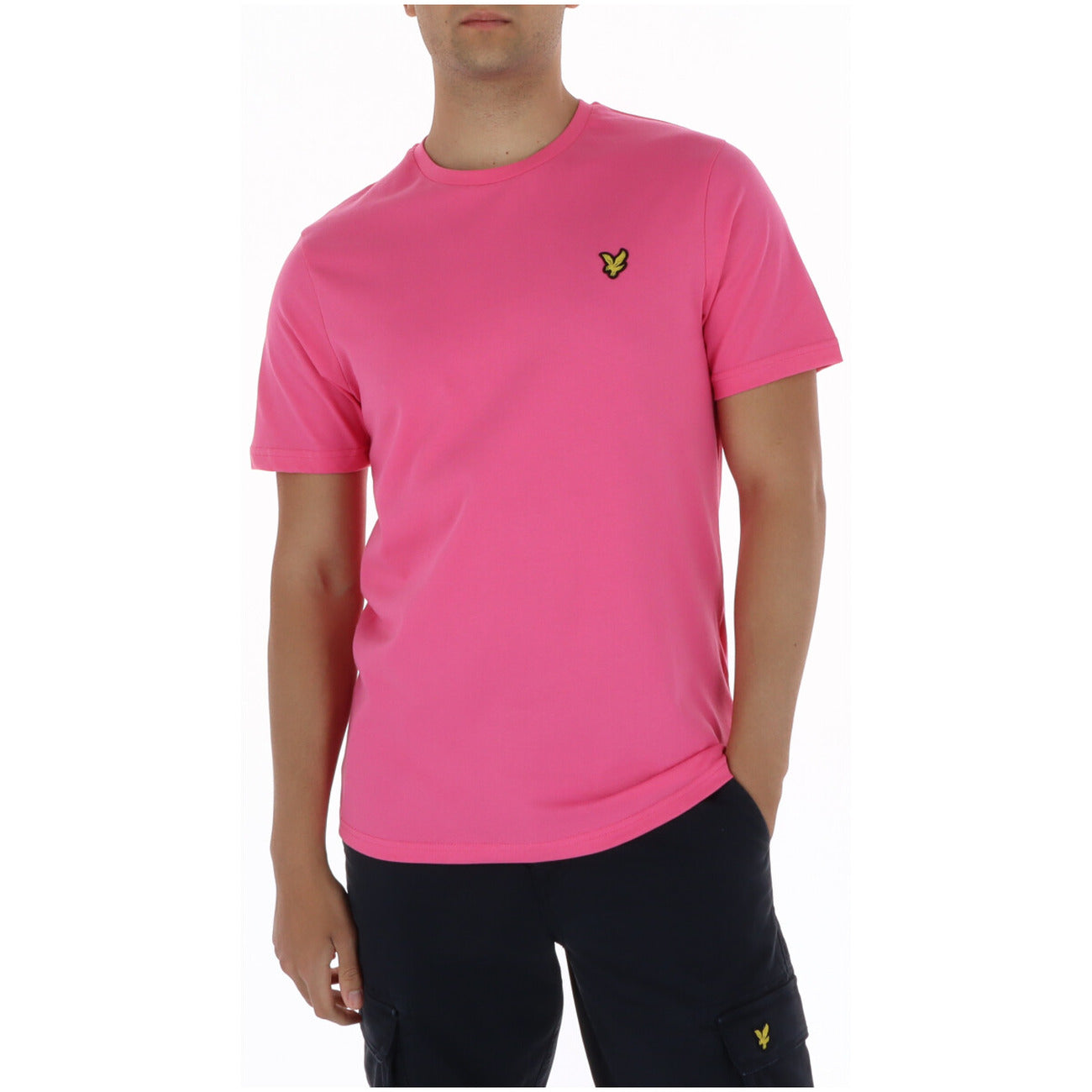 Lyle E Scott T Shirt Uomo Rosa Girocollo Cotone Puro Maniche Corte Estate