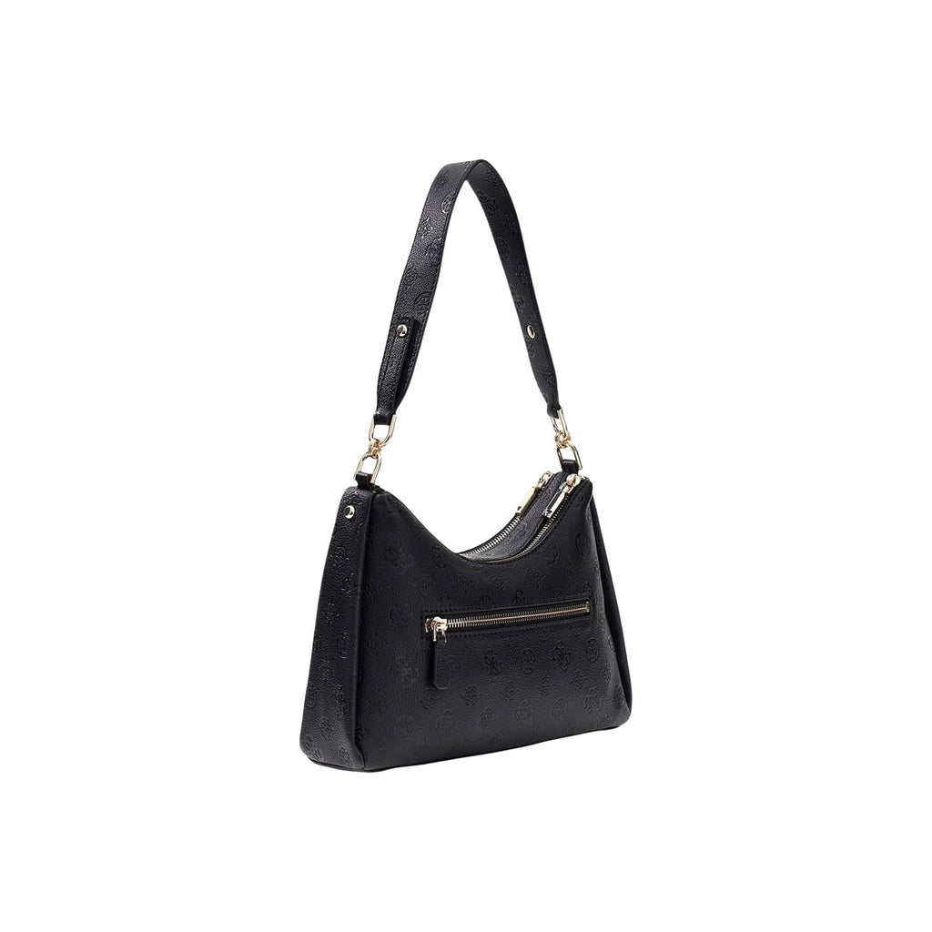 Guess Borsa Donna Nero A Mano Con Zip Tasche Interne Ed Esterne