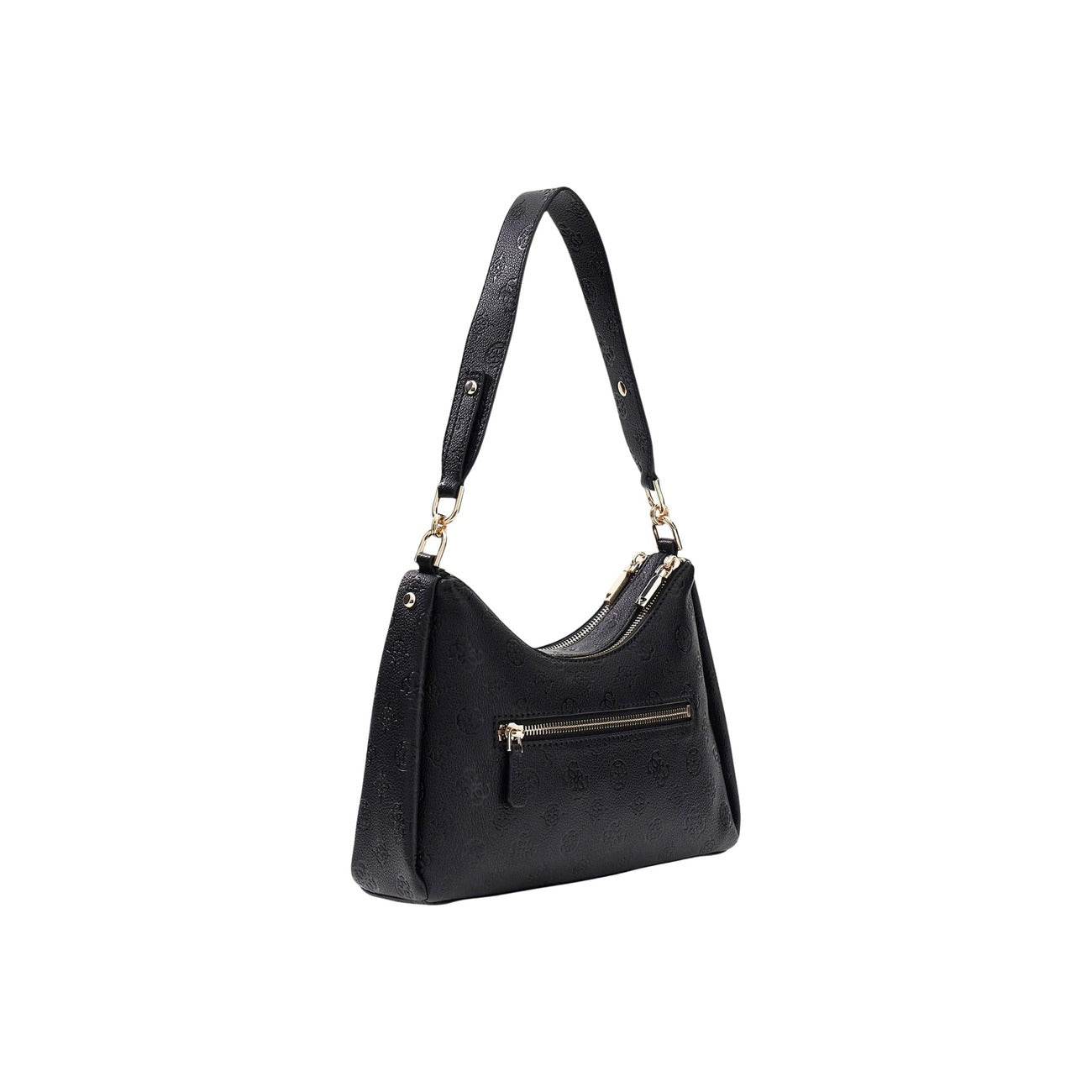 Guess Borsa Donna Nero A Mano Con Zip Tasche Interne Ed Esterne