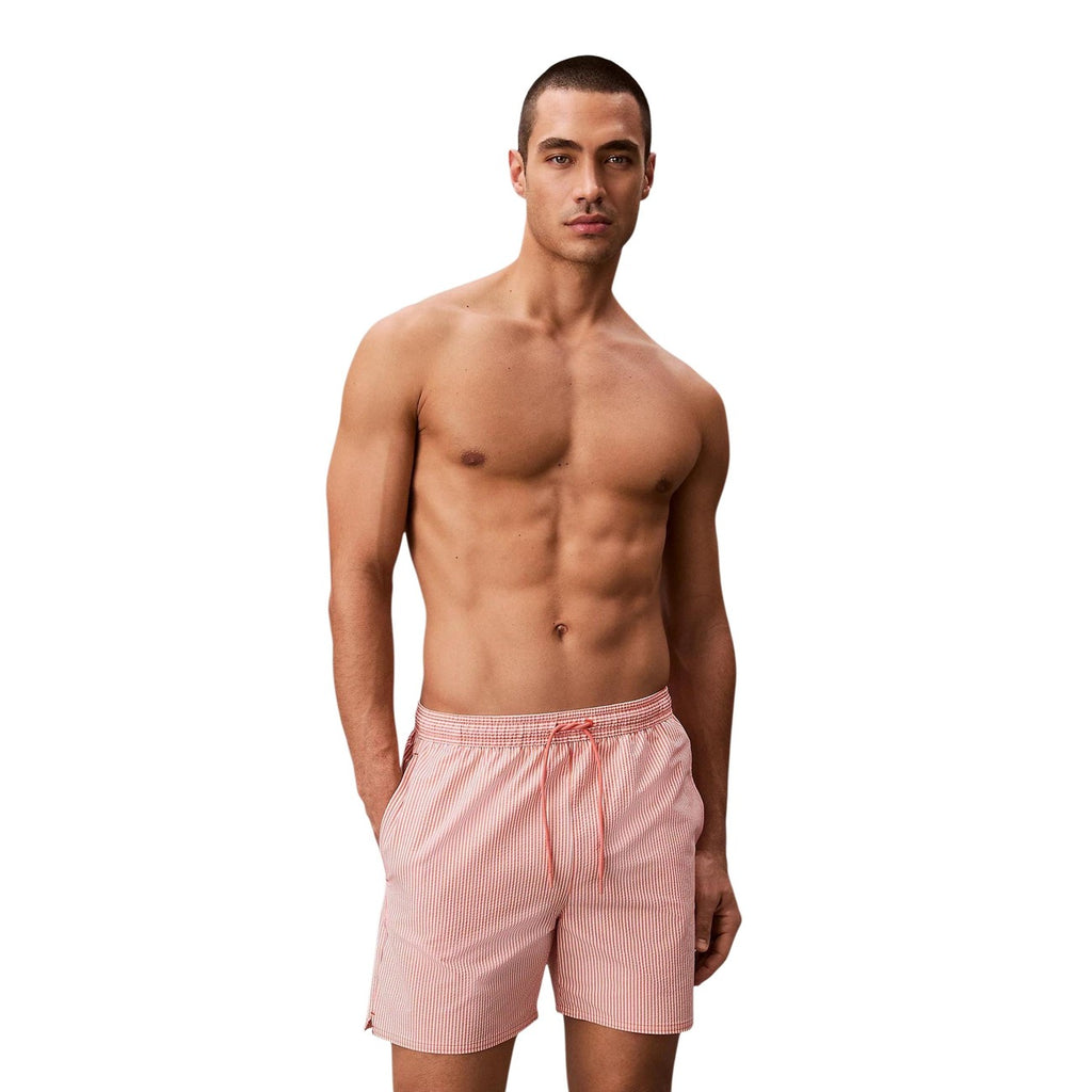Calvin Klein Jeans Costume Da Bagno Uomo Righe Arancione Lacci