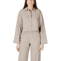Only Blouse Donna Beige Maniche Lunghe Colletto Classico Viscosa