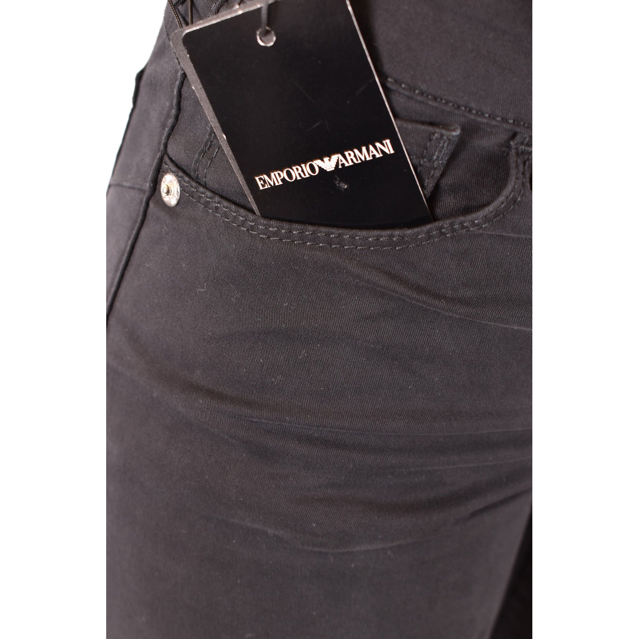 Emporio Armani Jeans Donna Nero Con Chiusura Zip E Bottone Primavera