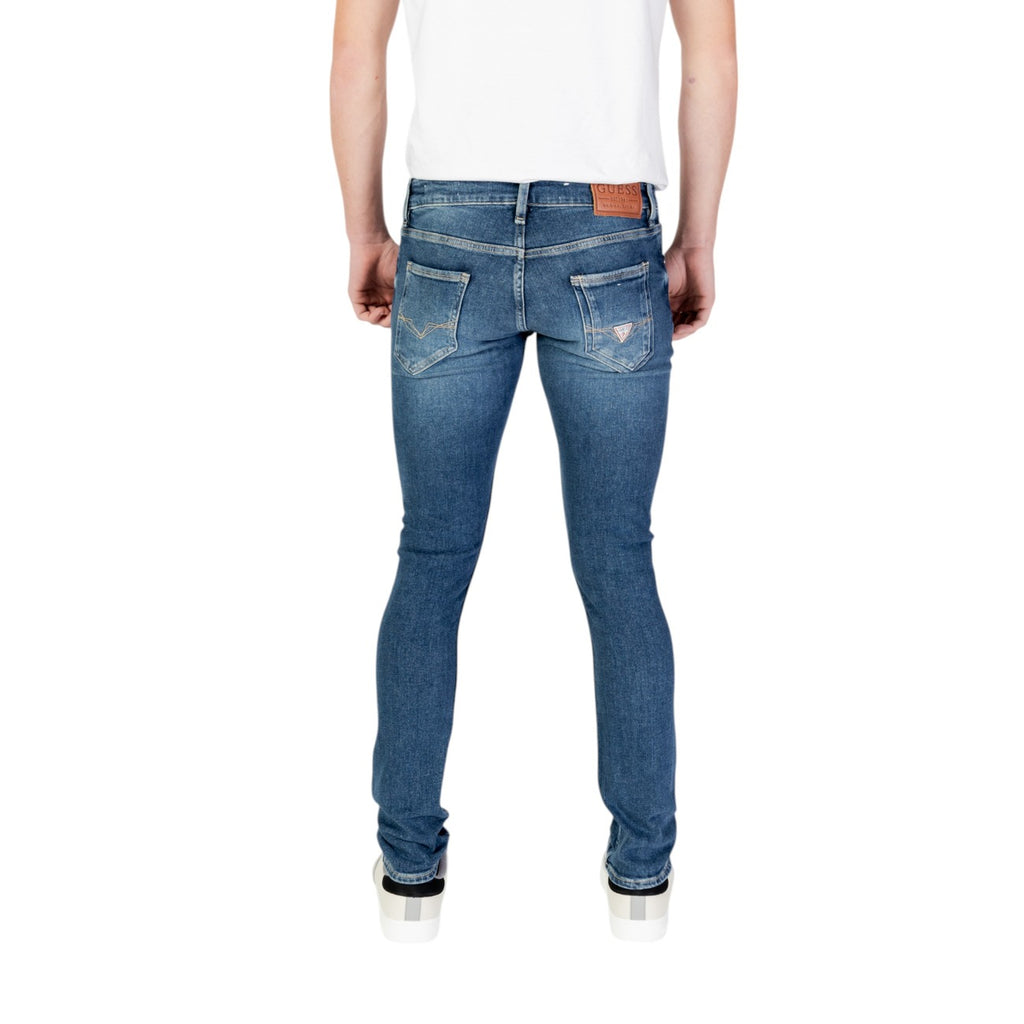 Guess Jeans Uomo Blu Effetto Consumati Primavera Estate Zip e Bottone