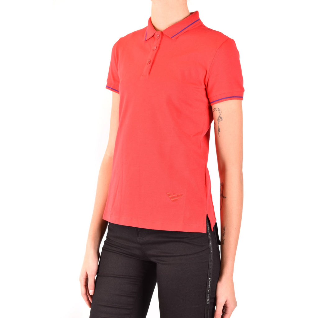 Emporio Armani Polo Donna Rosso In Cotone 100 Per Cento Maniche Corte