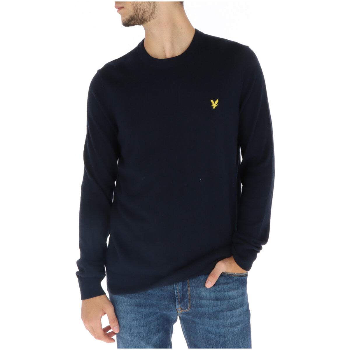 Abbigliamento Maglie Lyle & Scott Lyle And Scott Maglia Uomo Nero Girocollo Misto Lana Merino