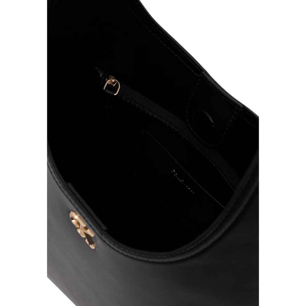 Calvin Klein Borsa Donna Media A Spalla Nero Con Cerniera Tasche Interne Elegante Autunno Inverno