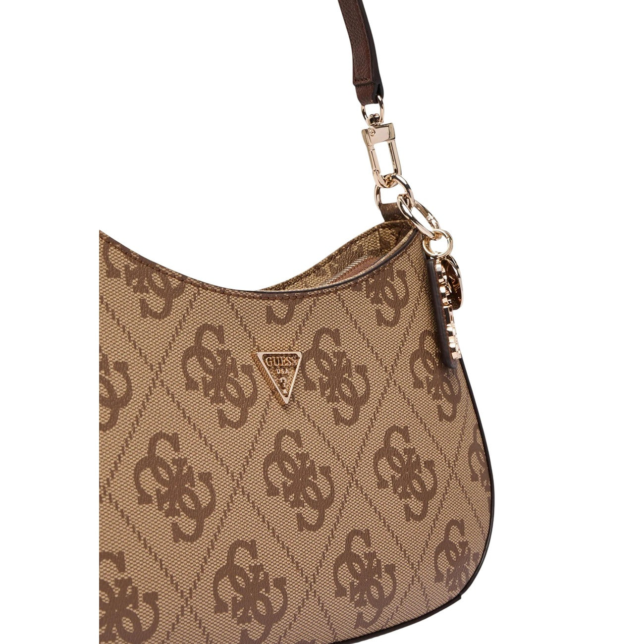 Guess Borsa Donna Noelle II Top Zip Shoulder Bag Marrone Stampa