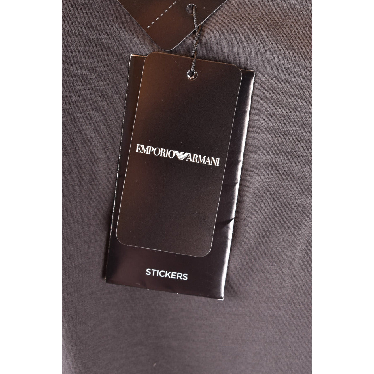 Emporio Armani T Shirt Uomo Cotone Grigio Stampa Girocollo Primavera Estate