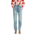 Jeans Donna Desigual Azzurro Fantasia Floreale Vita Media Zip