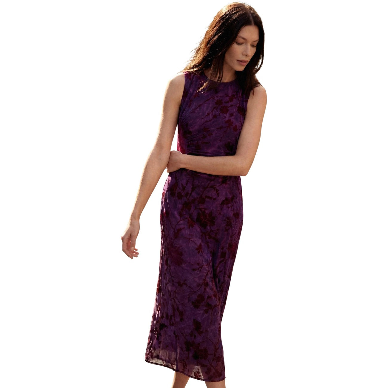 Desigual Abito Donna Viola Floreale Smanicato Primavera Estate