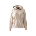 Guess Felpa Donna Con Zip Cappuccio Beige Primavera Estate