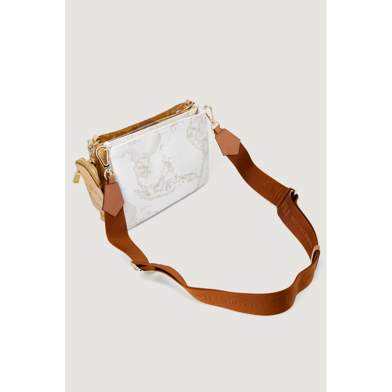 Alviero Martini Prima Classe Borsa A Tracolla Donna Beige In Pelle 70 Percento Made In Italy 16x23x4 Cm Autunno Inverno