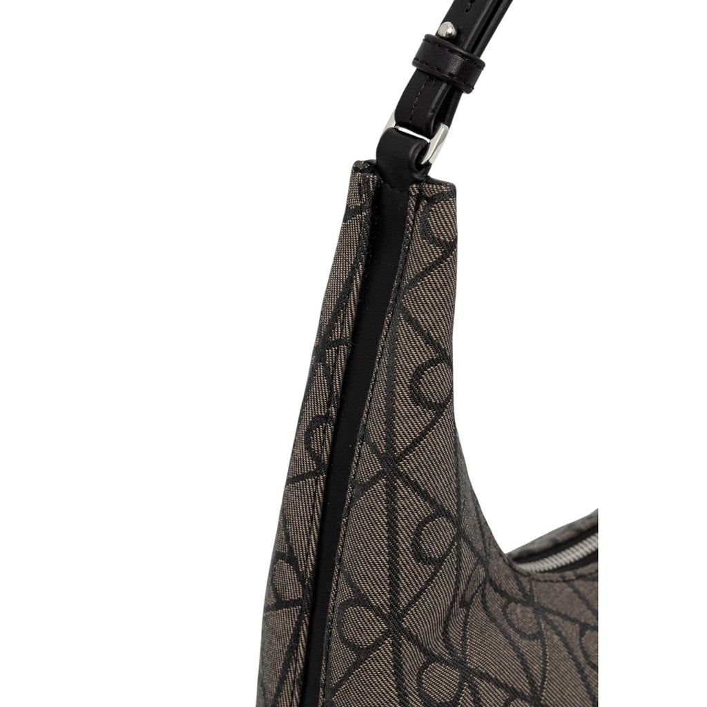Calvin Klein Borsa Donna A Spalla Emblem Jacquard Nera 37 x 20 x 11 Cm Con Cerniera Tasche Interne