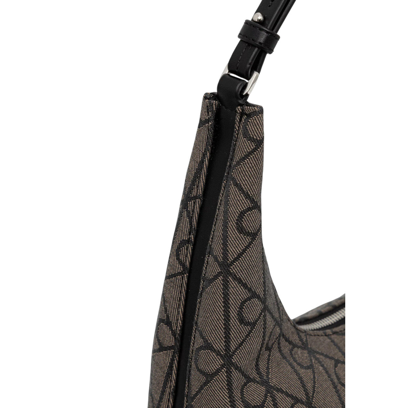 Calvin Klein Borsa Donna A Spalla Emblem Jacquard Nera 37 x 20 x 11 Cm Con Cerniera Tasche Interne