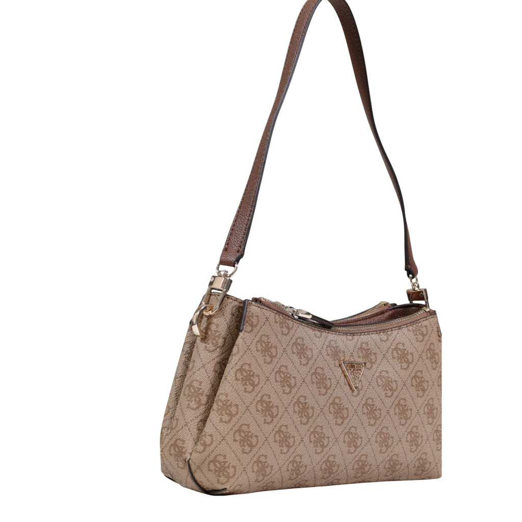 Guess Borsa Donna Beige A Mano Con Tracolla Zip 25x14x8 Cm