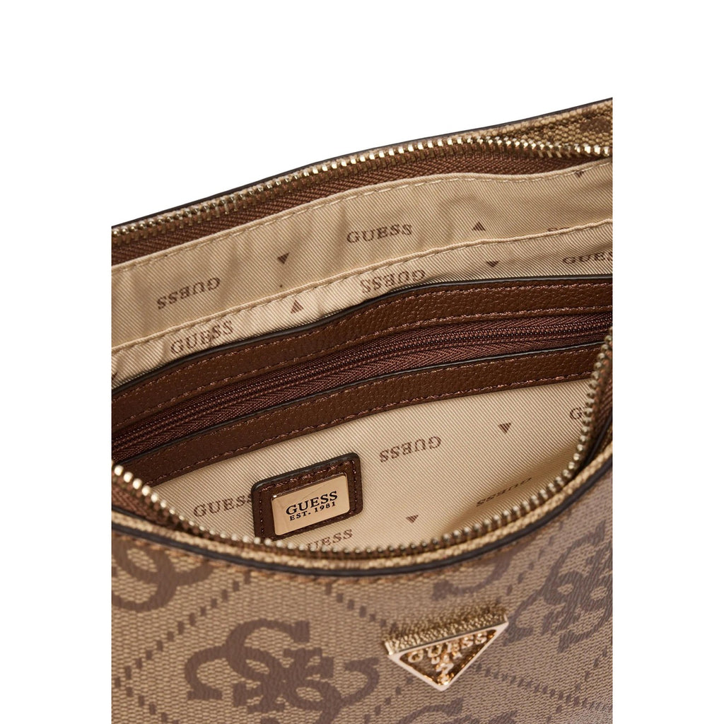 Guess Borsa Donna Noelle II Top Zip Shoulder Bag Marrone Stampa
