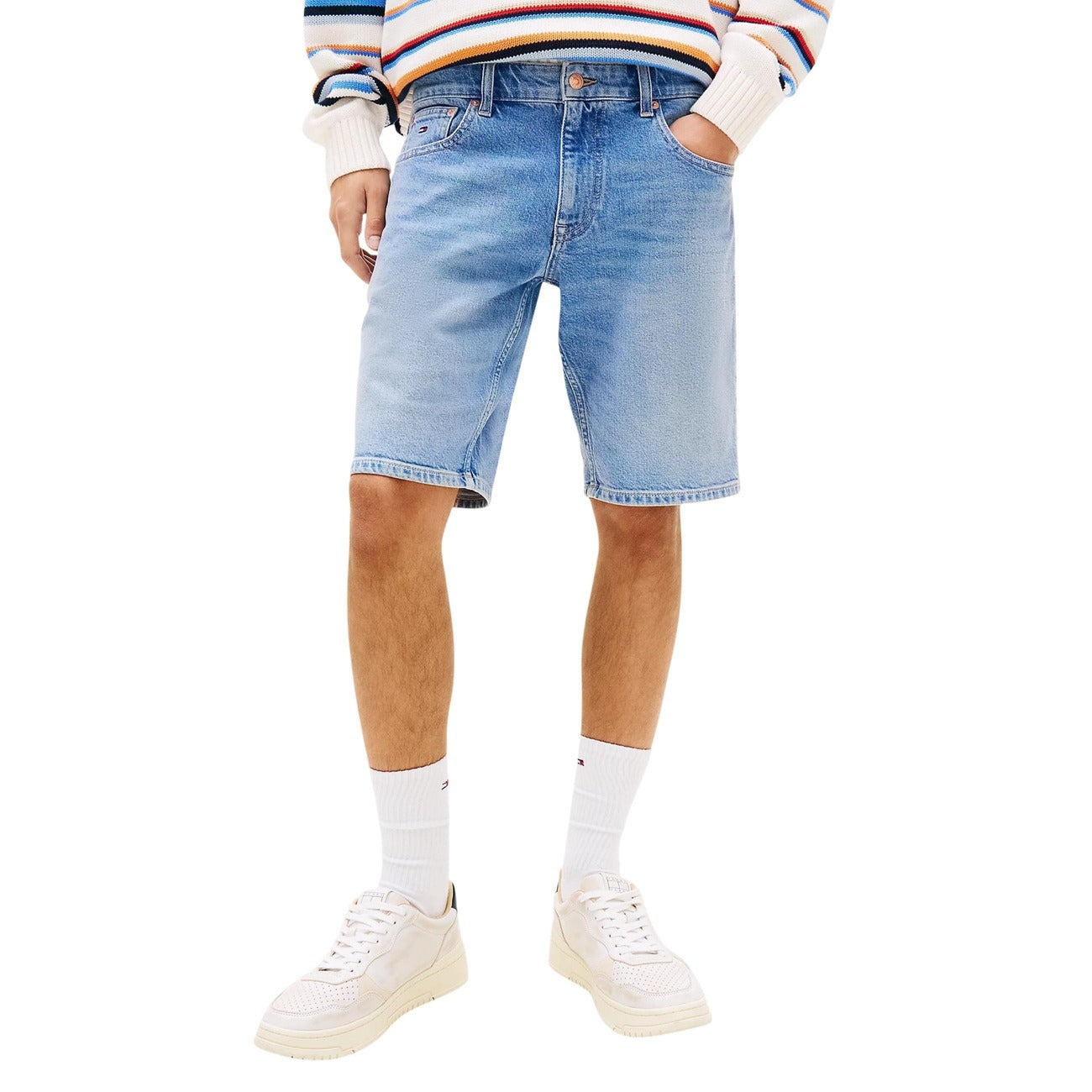 Tommy Hilfiger Jeans Bermuda Uomo Cotone Organico Azzurro