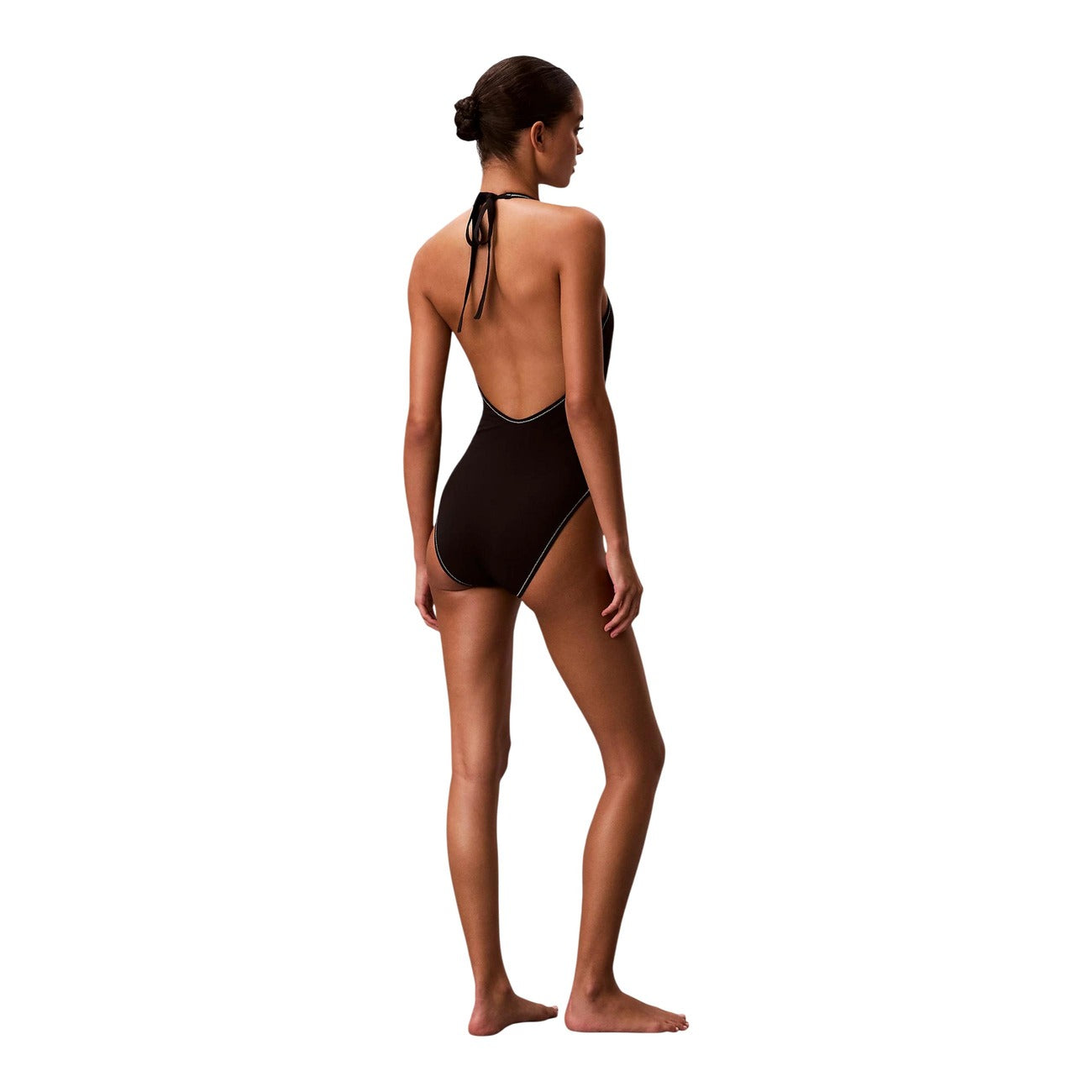 Calvin Klein Jeans Costume Intero Donna Nero Scollo A V Profondo