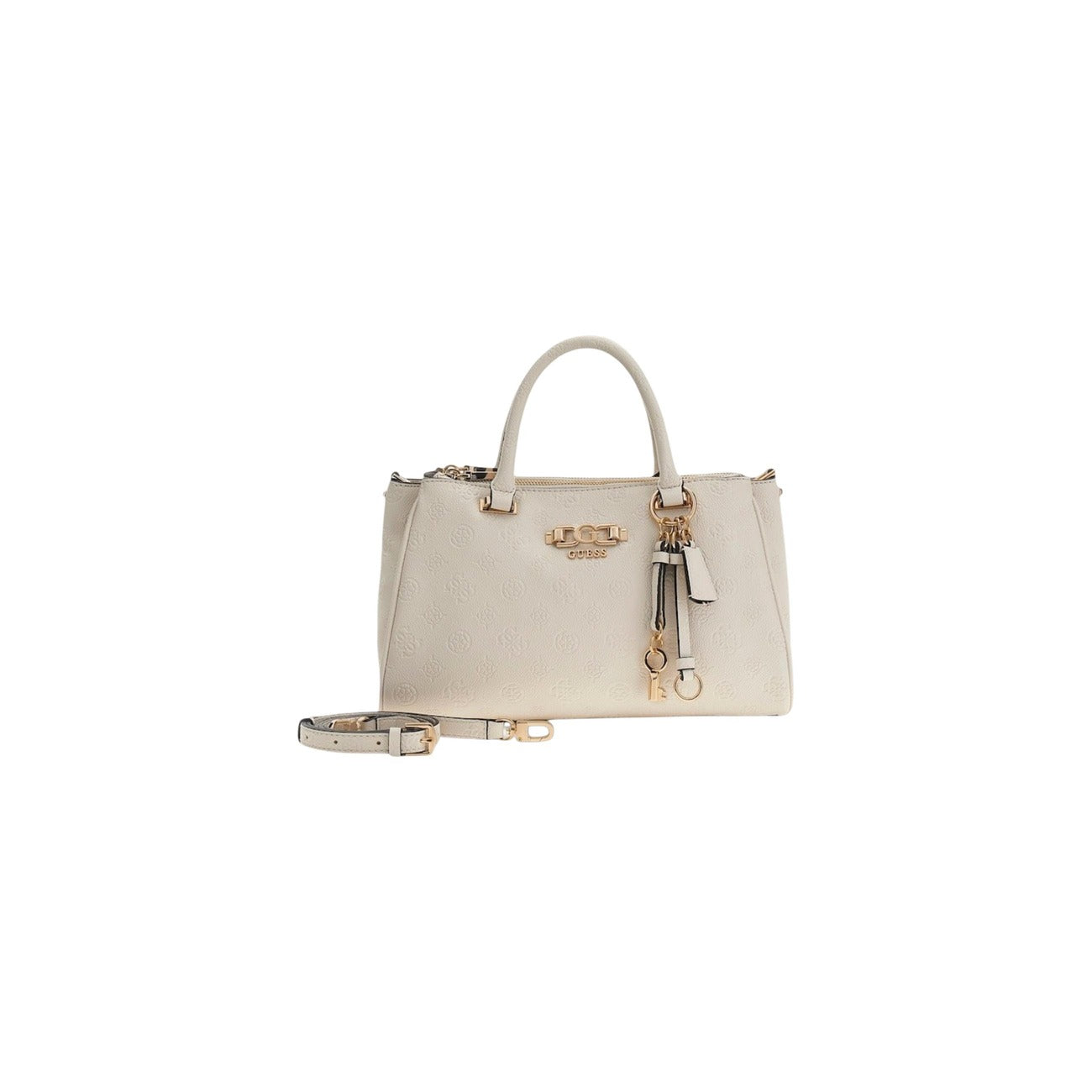 Guess Borsa Donna Beige A Mano Con Tracolla Zip 30x21x11 Cm
