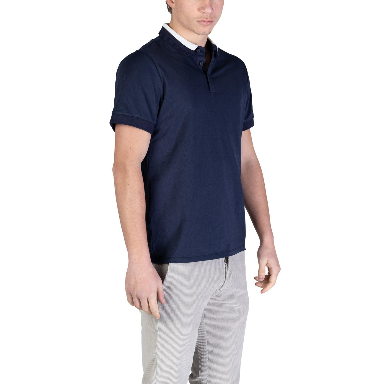 Guess Polo Uomo Blu Cotone Elastan Manica Corta Colletto Polo