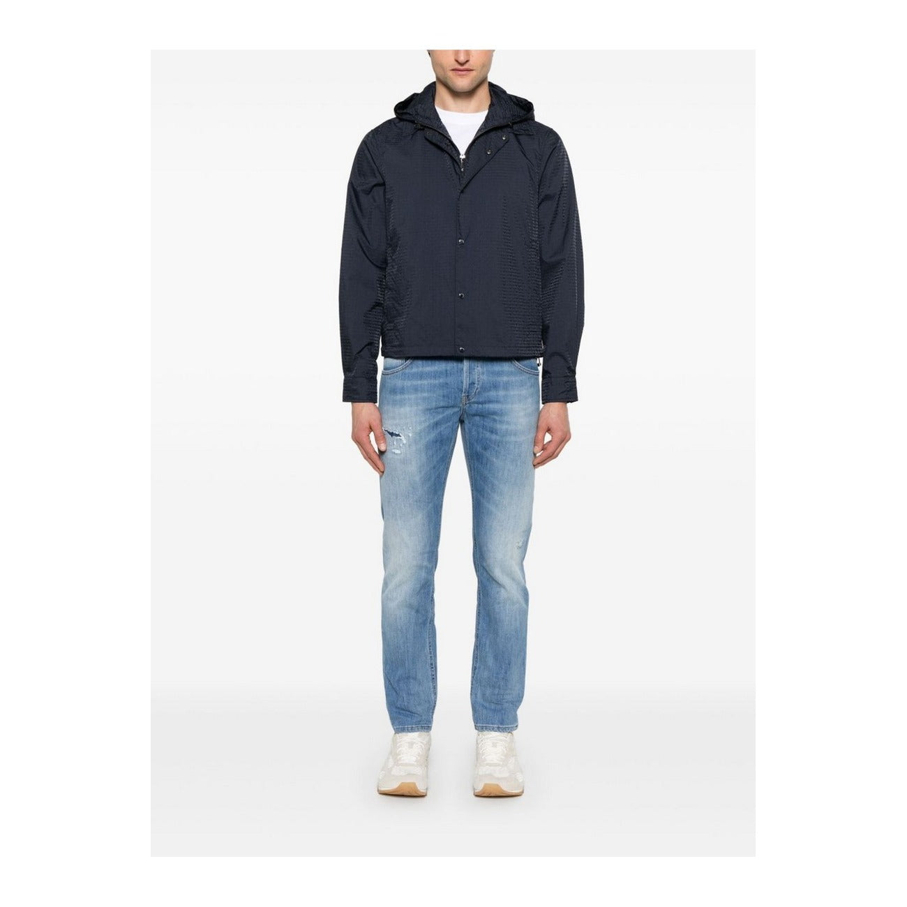 Emporio Armani Giubbotto Uomo Blu Primavera Estate Con Zip E Bottoni