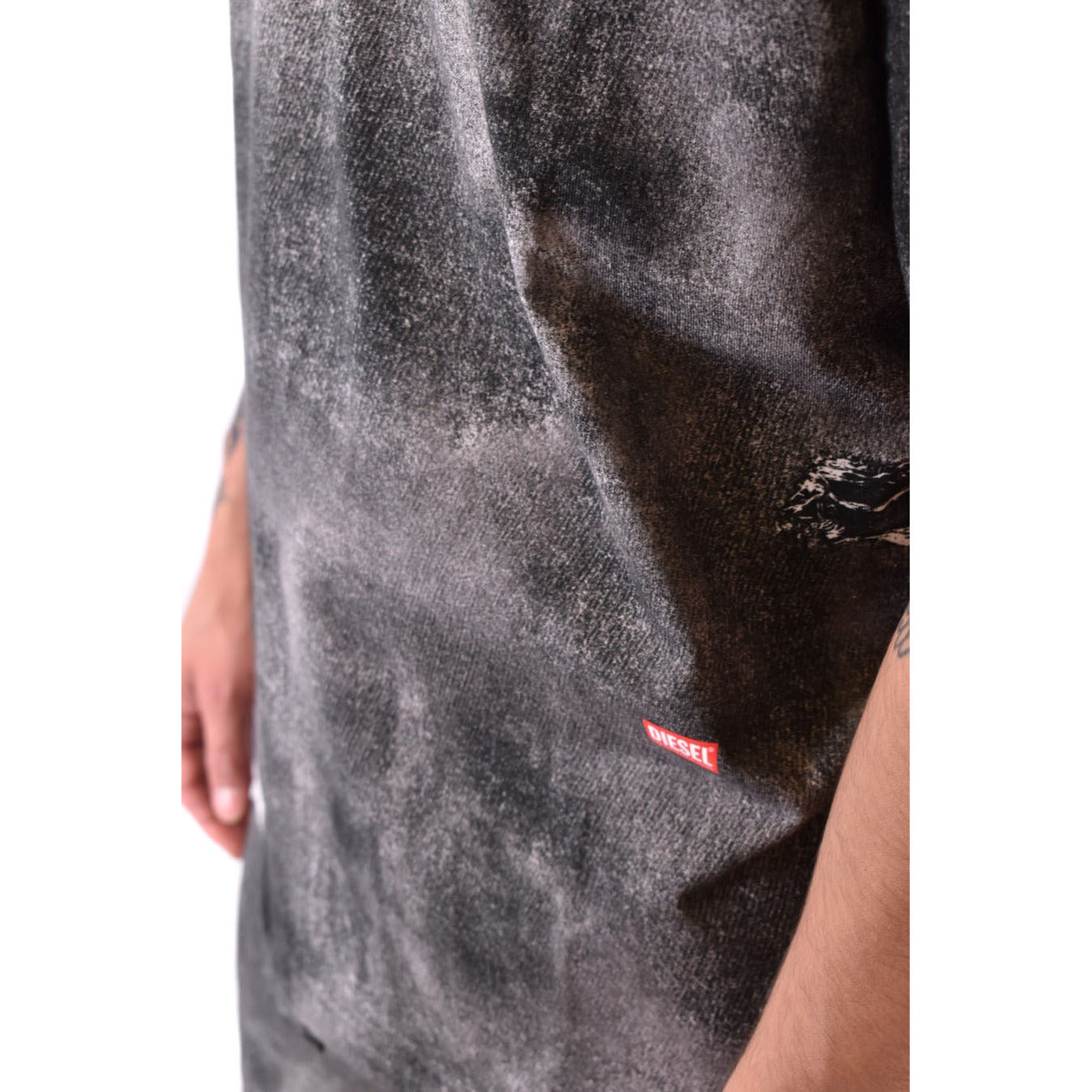 Diesel T Shirt Uomo Nero Melange Scollo Tondo Maniche Corte Primavera