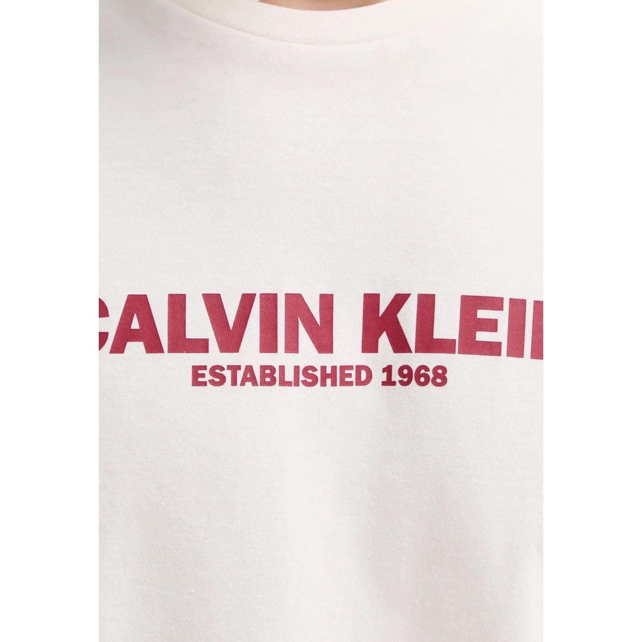 Calvin Klein T Shirt Uomo Cotone Bianco Stampa Girocollo Estate